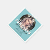 Fun Fact Mint Blue Afstuderen Foto Afstuderen Servet (Hoek)