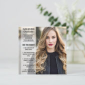 Fun facts 2 foto moderne aankondiging afstuderen (Staand voorkant)