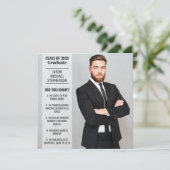Fun facts afstuderen aankondiging 2 foto modern (Staand voorkant)
