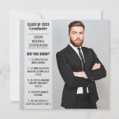 Fun facts afstuderen aankondiging 2 foto modern (Voorkant)