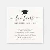 Fun Facts Afstuderen Black White Elegant Afstudere Servet (Voorkant)