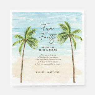 Fun Facts Beach Wedding Vrijgezellenfeest Napkins Servet