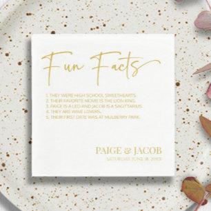 Fun Facts Champagne White Classic Minimal Bruiloft Servet