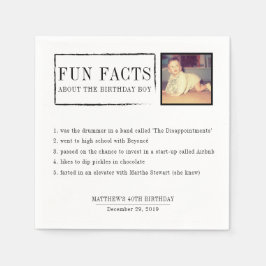 Fun Facts gepersonaliseerde servetten voor verjaar