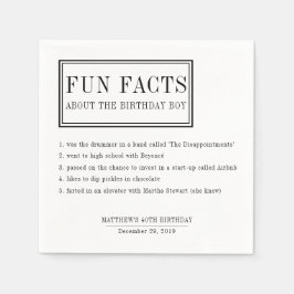 Fun Facts gepersonaliseerde servetten voor verjaar