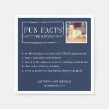 Fun Facts gepersonaliseerde servetten voor verjaar
