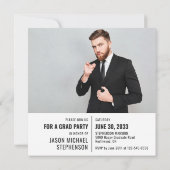 Fun facts graduation faire-part 2 photo moderne (Dos)