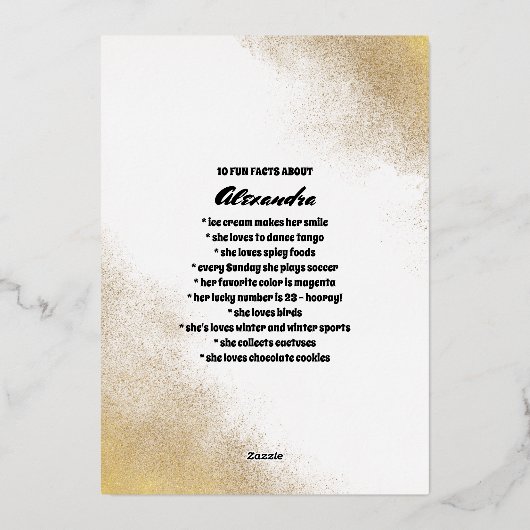 Fun Facts Photo Bold Script Class 2023 Afstuderen Folie Uitnodiging (Achterkant)