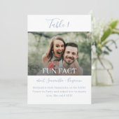 Fun Facts Photo Wedding Reception Table Numbers Kaart (Staand voorkant)