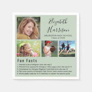 Fun Facts Photos Sage Green Afstuderen Servet