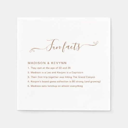 Fun Facts Wedding Napkins Servet (Voorkant)