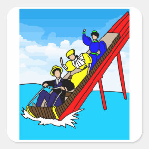 Fun Fair Amusement Park Amusement Park Vierkante Sticker