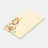 Fun Fairy Garden Autumn Leafs Mushrooms en pompoen Post-it® Notes (Schuin)