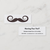 Fun Fake Handle-bar Mustache Skinny Visitekaartje (Voorkant / Achterkant)