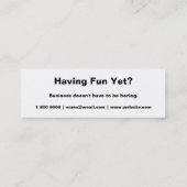 Fun Fake Handle-bar Mustache Skinny Visitekaartje (Achterkant)