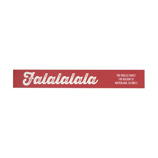 Fun Falalala Bold Script op Red Modern Holiday (Individueel)