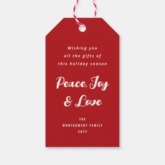 Fun Falalala Bold Script op Red Modern Holiday Cadeaulabel (Achterkant)