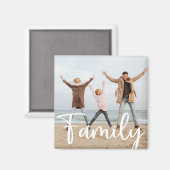 Fun Family Photo Modern Cool Typography Magnet (Recto/Verso)