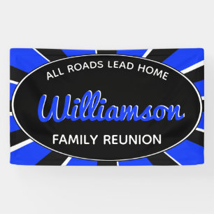 Fun Family Reunion Gathering Blue Retro Spandoek