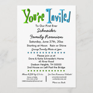 Fun Family Reunion Party of Event Invitation Kaart