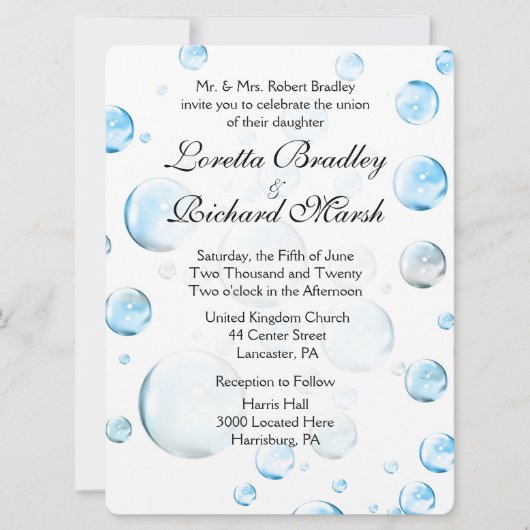 Fun Fantasy Bubbles Weddenschap Kaart (Voorkant)