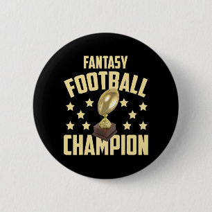 Fun Fantasy Football Champion Draft Party Ronde Button 5,7 Cm