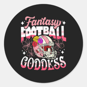 Fun Fantasy Football Goddess Flower Helmet Women Ronde Sticker