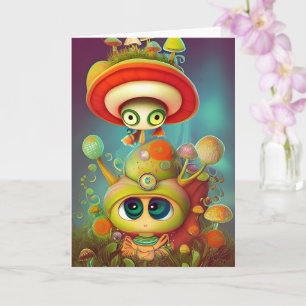 Fun Fantasy Snail- en Mush Illustrator-kaart Kaart
