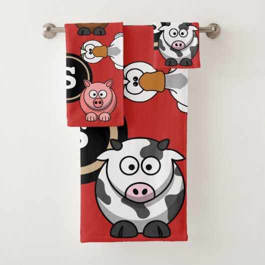 Fun Farm Animals Bad Handdoek (Insitu)
