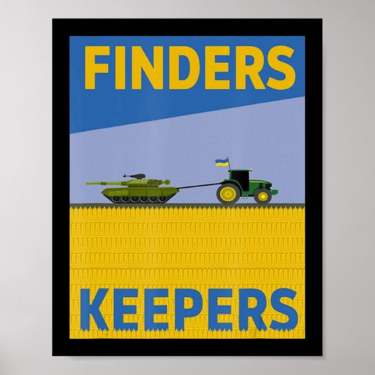 Fun Farmer Tractor Ukraine Flag Support Finders Ke Poster (Voorkant)