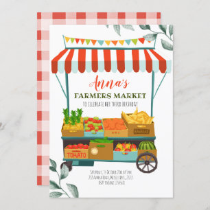 Fun Farmers Market Anniversaire Invitation