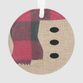 Fun Farmhouse Burlap Snowman Plaid Scarf & Buttes (dos)