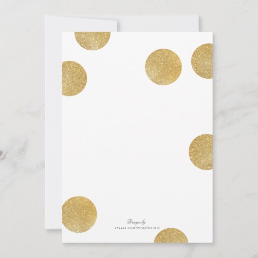 Fun Faux Gold Glitter Mint Baby shower Invite Kaart (Achterkant)