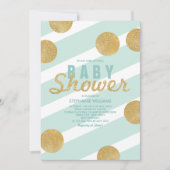 Fun Faux Gold Parties scintillant Mint Invitation (Devant)