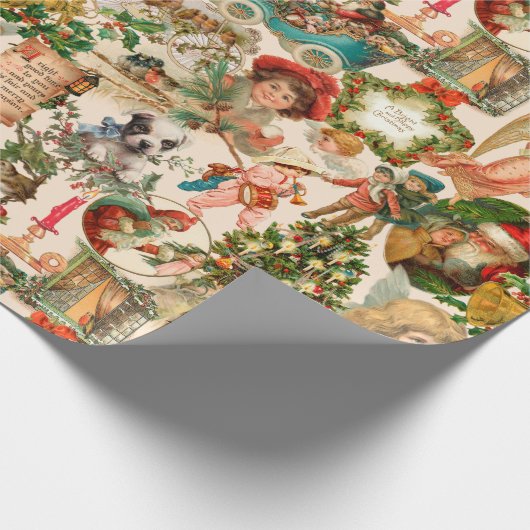 Fun, feestelijk en kleurrijk kerstfeest cadeaupapier (Hoek)