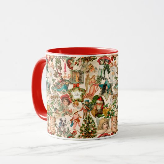 Fun, feestelijk en kleurrijk kerstfeest mok (Voorkant links)