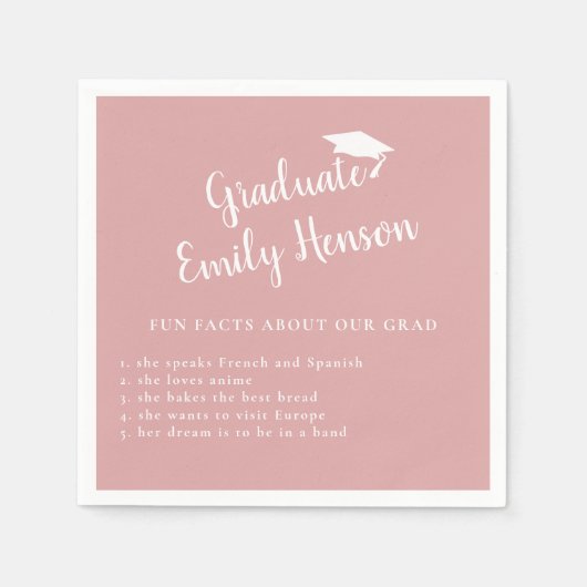 Fun Feit over Afstuderen droog roze Afstuderen Servet (Voorkant)