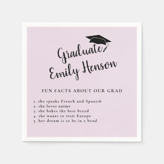 Fun Feit over Afstuderen Eenvoudige GraduPartij Servet (Voorkant)