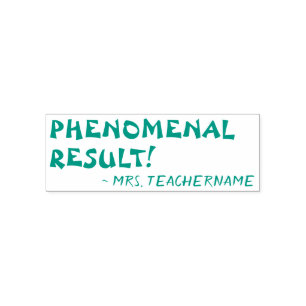 Fun "FENOMENAL RESULT!" + Aangepaste leraar naam Zelfinktende Stempel