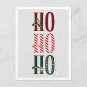 Fun Festif Noël Ho Ho Ho Holiday Carte postale (Devant)