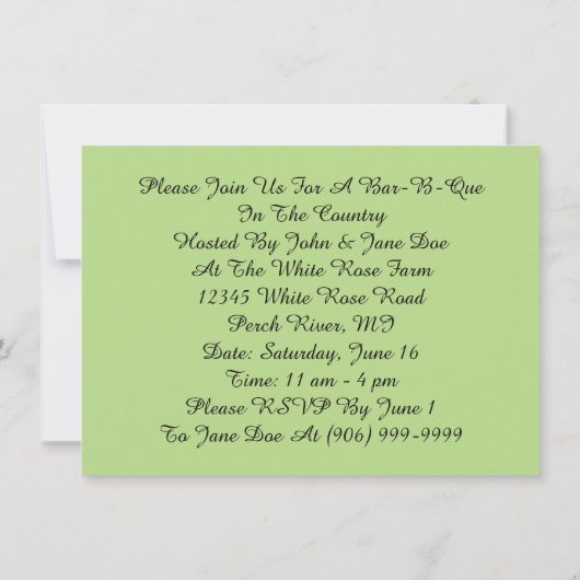 Fun & Festive Antiek Barbeque Bar-b-q Uitnodiginge Kaart (Achterkant)