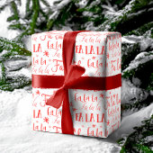 Fun Festive Fa La La Typographic Kerstfeestdag Cadeaupapier