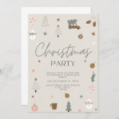 Fun Festive kerstparty uitnodiging (Voorkant / Achterkant)