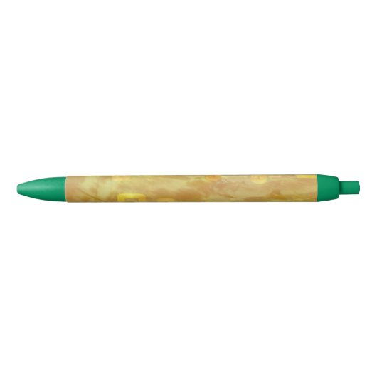 Fun Festive Modern Chic Yellow Geometric Blauwe Inkt Pen (Voorkant)