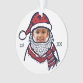 Fun, Festive Red Pset Santa Claus Character Photo Ornament (voorkant)