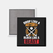 Fun Field Hockey Drop als een vlinder blok als Magneet (Voorkant / Achterkant)