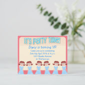 Fun Fifties Girl Time Kaart (Staand voorkant)