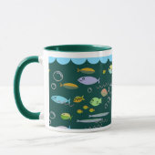 Fun Fifties Retro Cartoon School of Fish Ocean Art Mok (Links)