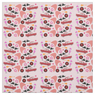 Fun Fifties roze patroon Stof