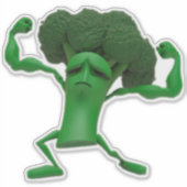 Fun Fighting Broccoli Sticker -  eigenzinnigheid (Voorkant)